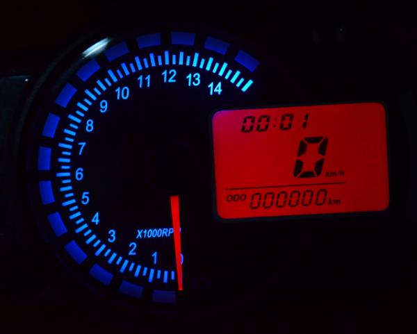 12V 15000Rpm Motorcycle Speedometer Odometer Adjustable Waterproof Lcd Digital