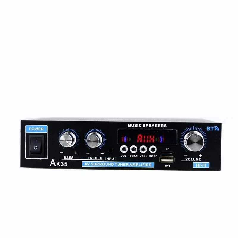 US PLUG - AK35 2x30W Digital HIFI Power Amplifier bluetooth 5.0 USB FM TF Card Stereo Home Theater C