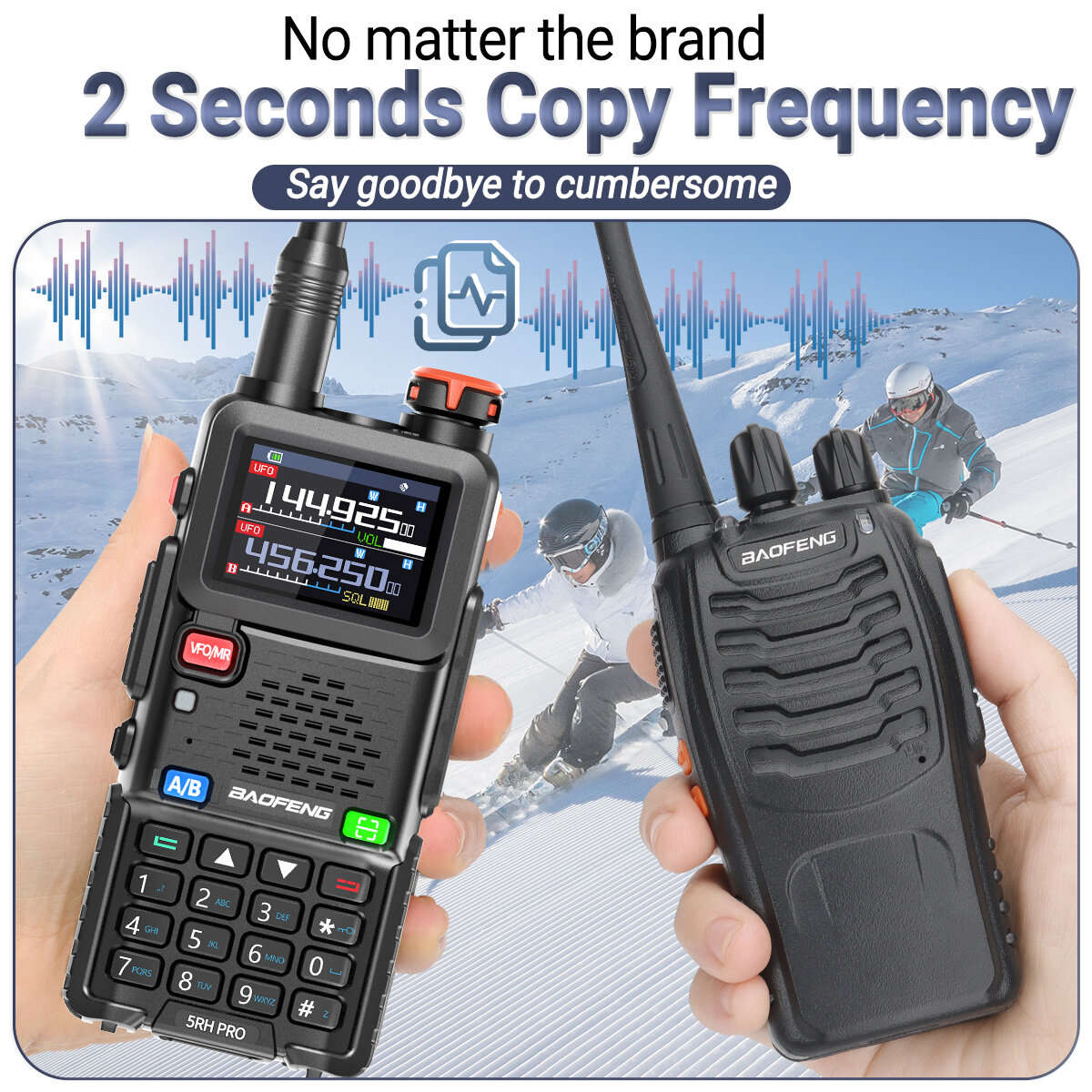 Baofeng UV-5RH PRO GPS Walkie Talkie Multi Band Wireless Copy Frequency NOAA Long Range Two Way Ham