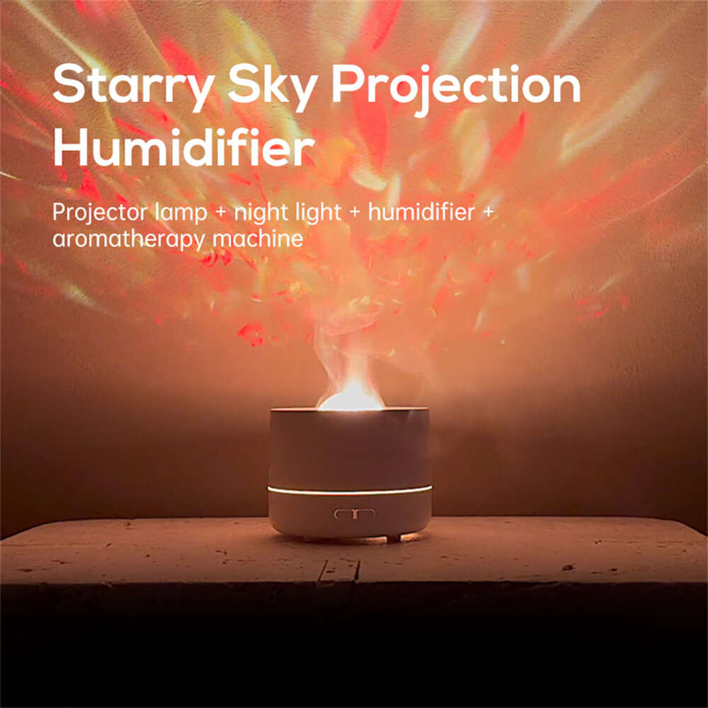 Black - Elfeland 4-in-1 Starry Sky Projector Night Lamp Aroma Diffuser Quiet Humidifier Desktop USB