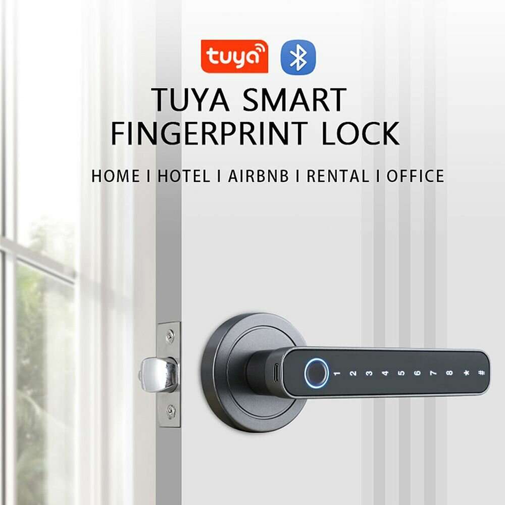 Tuya Smart Door bluetooth Lock Intelligent Anti-theft Door Lock Dynamic Password APP Fingerprint Key