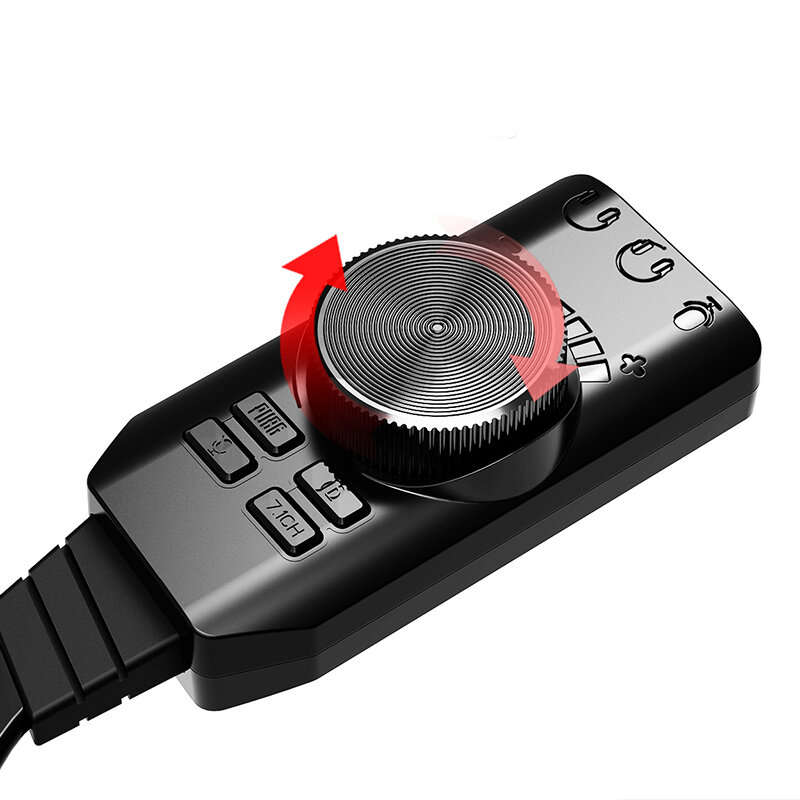 PLEXTONE GS3 USB 7.1CH Computer Game Sound Card with Volume Knob External Gaming Audio Card 3.5mm US