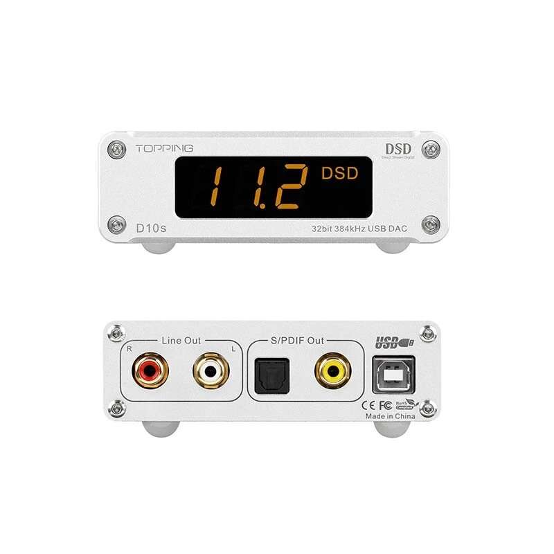 Topping D10S Mini Digital Usb Dac Xmos Xu208 Es9038Q2M Pcm384Khz Dsd256 Hifi Audio Decoder