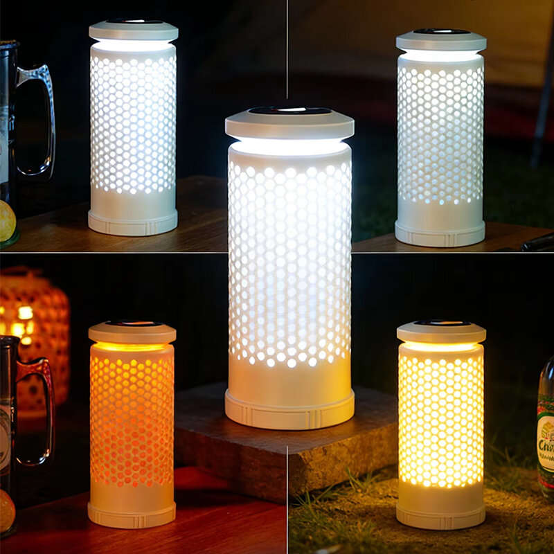 Beige - IPRee CH-026 Multi-Functional Telescopic Camping Lantern Rechargeable 28 LED 2600mAh Dual Co