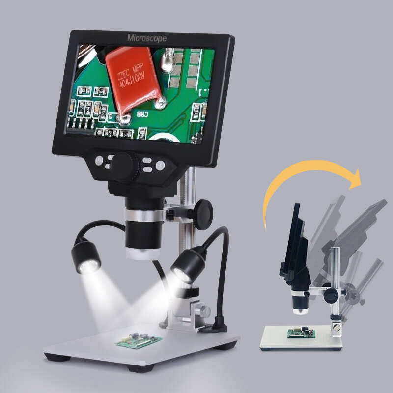 Built-in Battery Version - MUSTOOL G1200D Digital Microscope 12MP 7 Inch Large Color Screen Large Ba