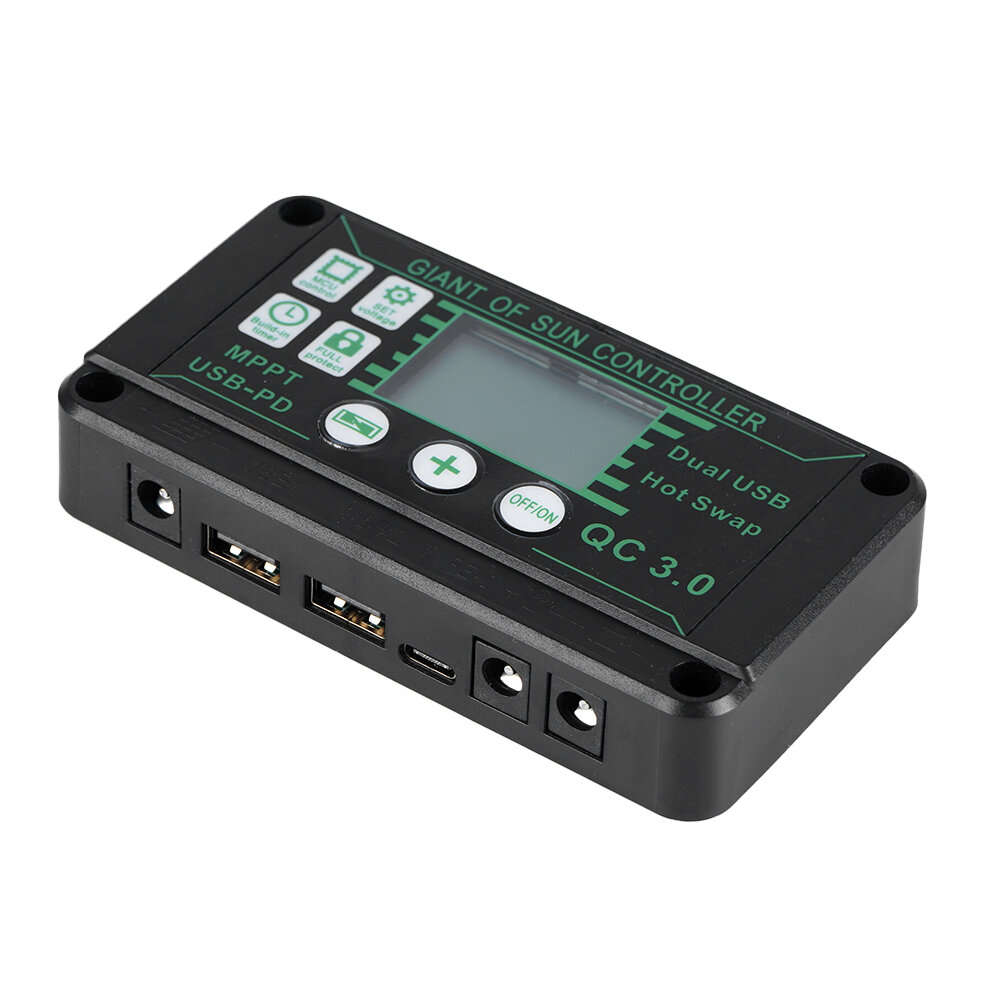 10A/30A/60A/100A Solar Charge MPPT 12V/24V/50V Charge Controller with Dual USB with Auto Display Sol