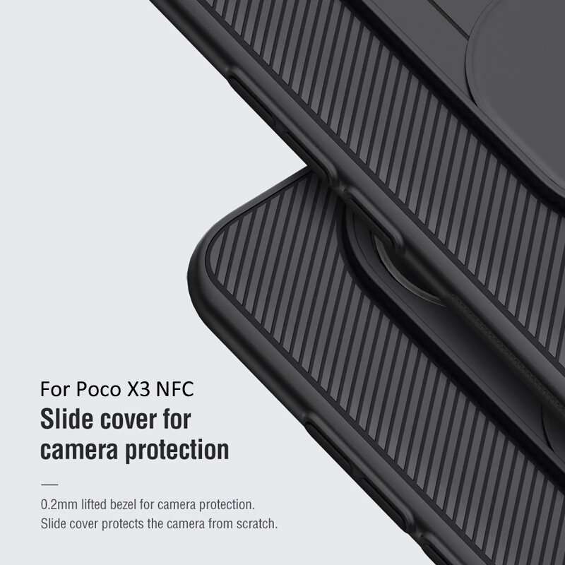 Nillkin For Poco X3 Pro /  Poco X3 Nfc Case Bumper With Slide Lens Cover Shockproof Anti-Scratch Tpu