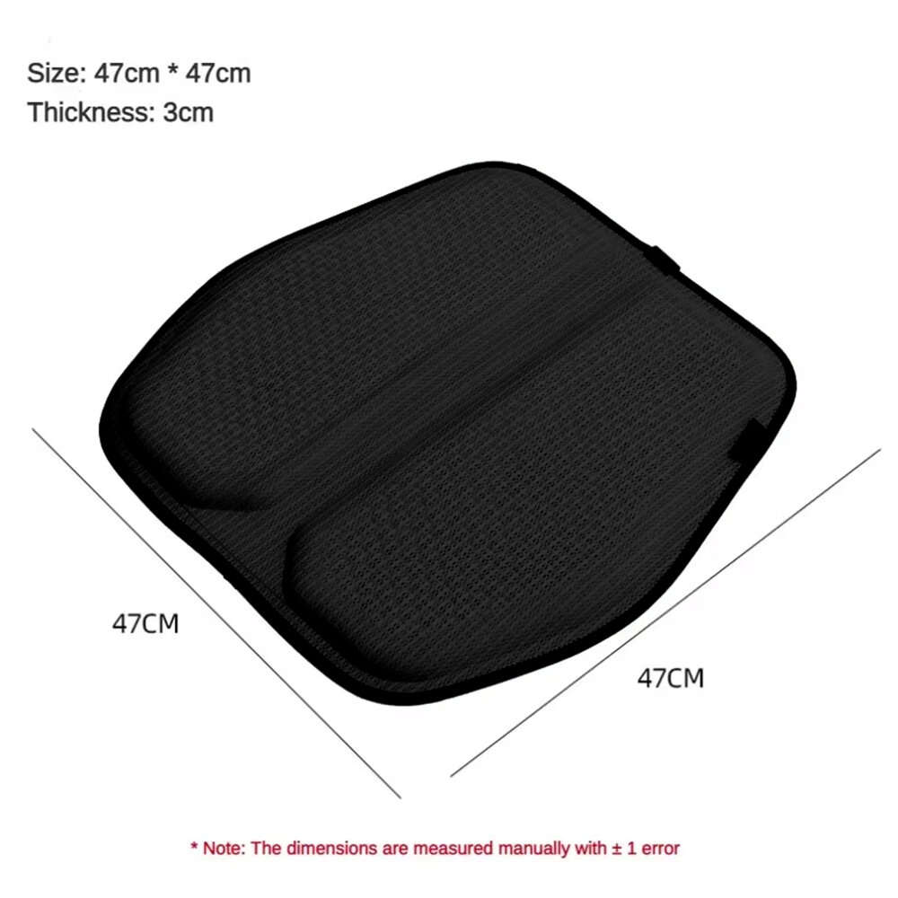Black - 3D Cooling Gel Seat Cushion Honeycomb Design Anti-Slip Base Breathable Eco-Friendly Thick Su
