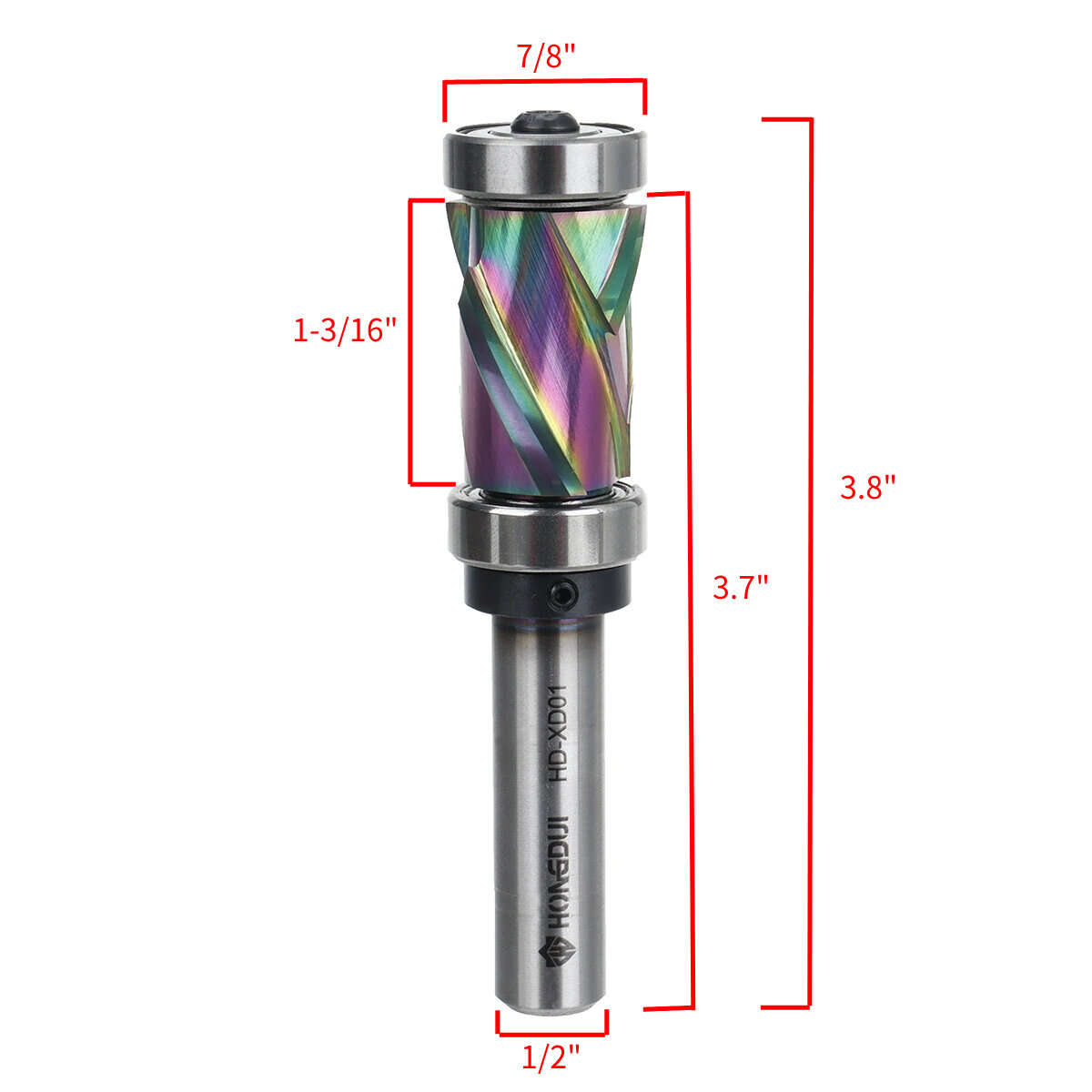 Type-A - HONGDUI Flush Trim Router Bit 1/2 inch Shank 7/8 inch Cutting Diameter Compression Spiral T