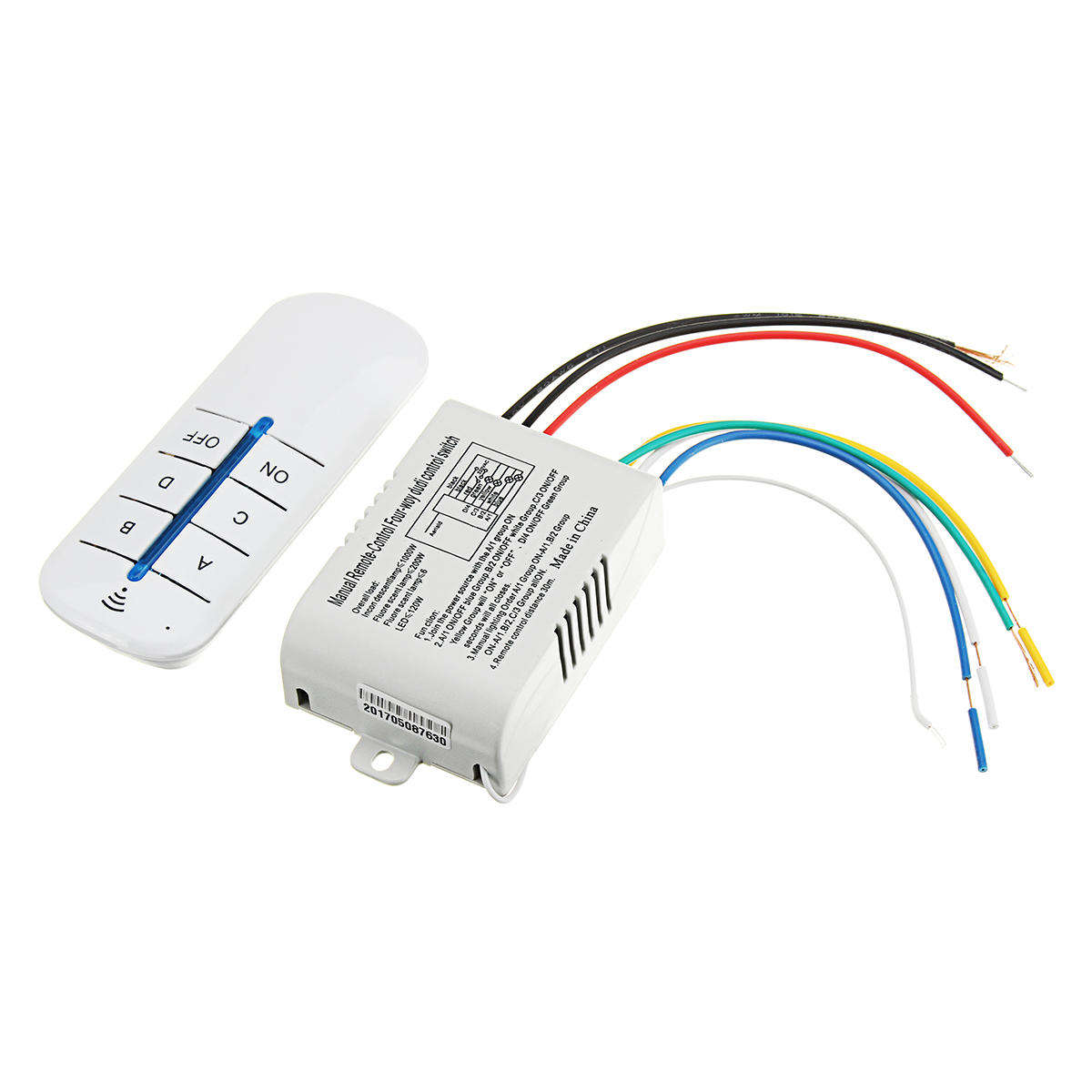 4 Way On Off Wireless Remote Control Switch Receiver Transmitter For Led Lamp