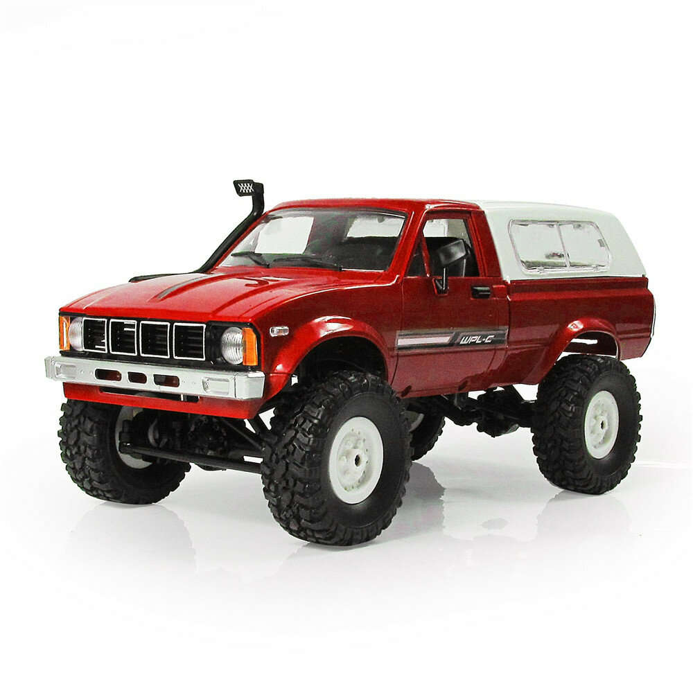 WPL C24 1/16 RTR 4WD 2.4G Military Truck Buggy Crawler Off Road RC Car 2CH Toy - Red