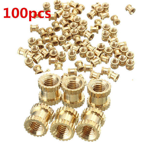 Suleve M3BN2 100pcs M3x5x5mm Metric Threaded Brass Knurl Round Insert Nuts
