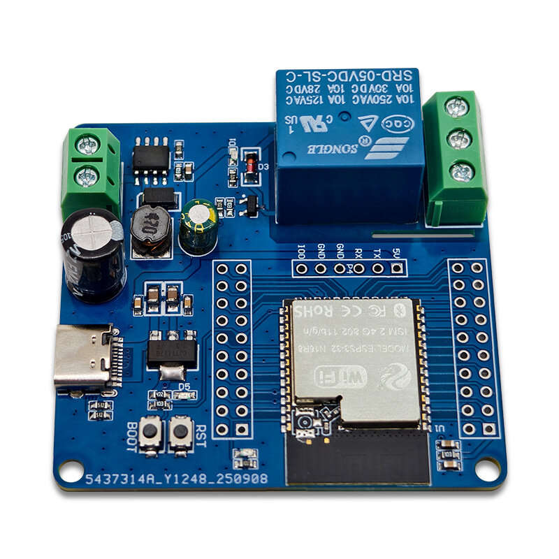 1CH - ESP32-S3 Single Channel Relay Module DC 5-60V WiFi Bluetooth Control Compatible with Arduinos