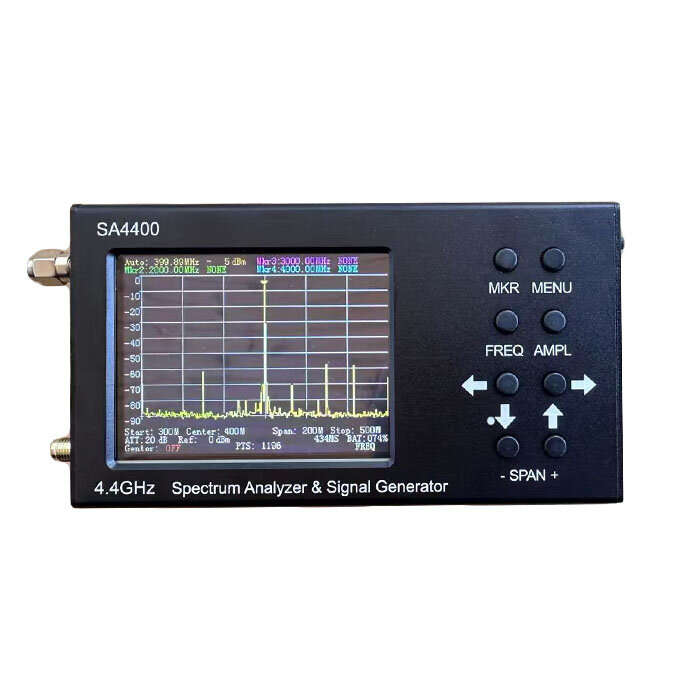 Black - 3.2-Inch Touch Screen Spectrum Analyzer 4.4G Signal Generator 45-4400 MHz Wide Frequency Ran