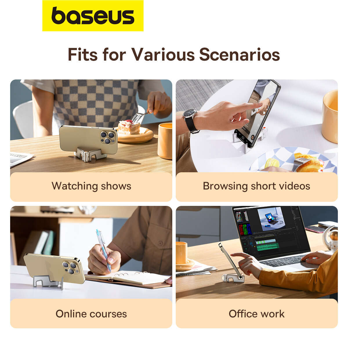 Baseus BS-HP013 Portable Series Folding Phone Holder for iPhone 14 for Samsung for Xiaomi Huawei