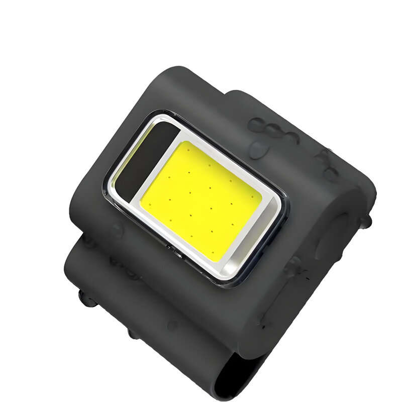 Grey - Bikight Magnetic COB Work Light, Safety Running Light with Strong Magnetic Clip, 6 Light Mode