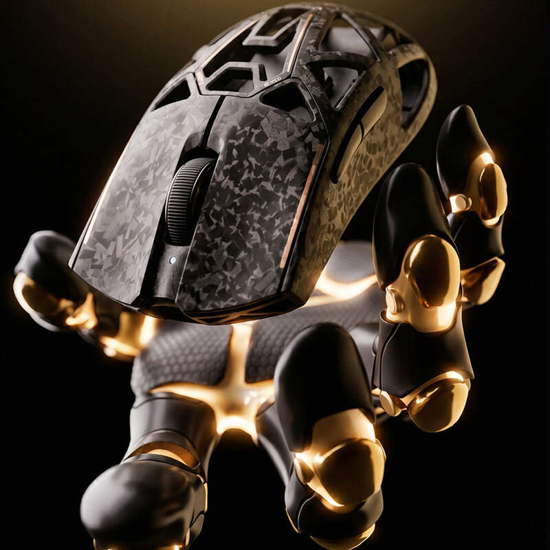Master - AKKO TAN8 Master Ultra Carbon Fiber Mouse Hollow Design Tri-mode Dual 8K Return Rate 40000D