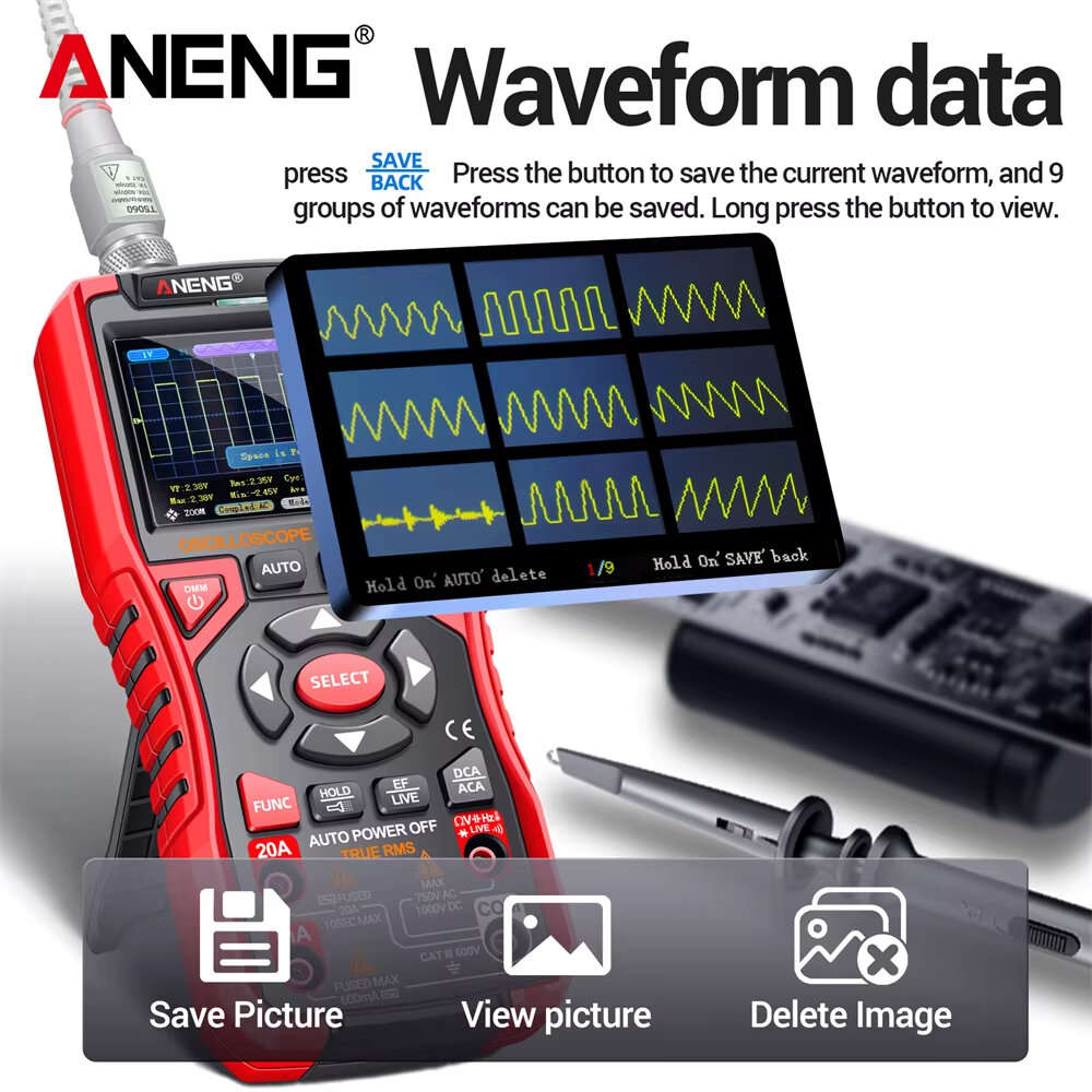 Basic version - ANENG AOS04 Pro Digital Oscilloscope Smart Multimeter 50MS/s Sampling Rate 10MHz Ban