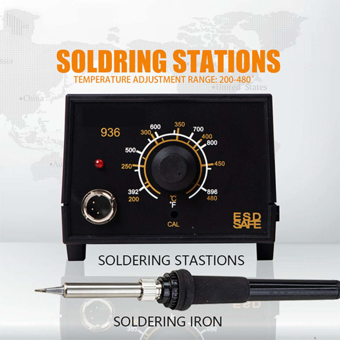G2-936 Antistatic Constant Temperature Soldering Iron Station 60W with Wide Range 200~480 High Tempe