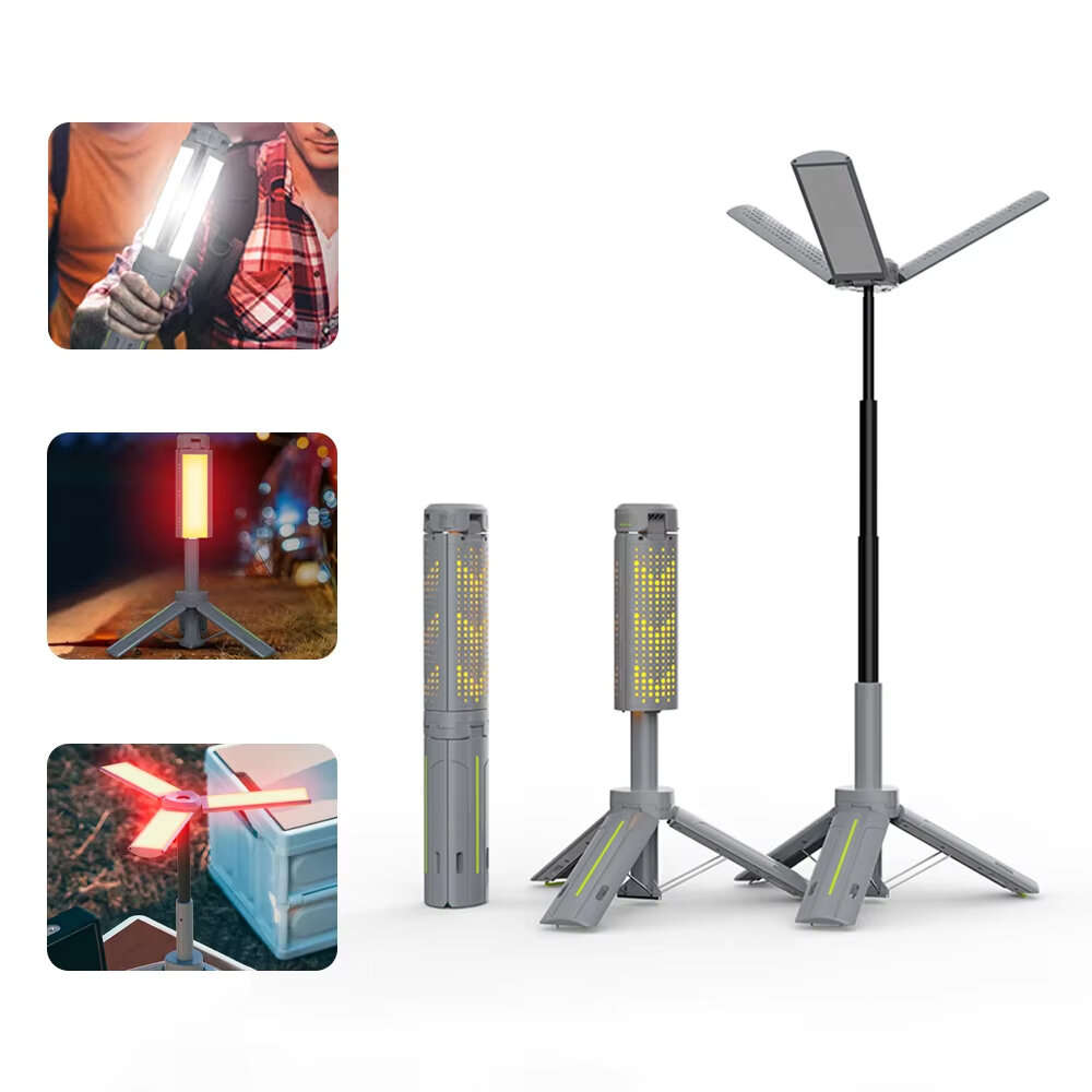 Grey - SEEKNITE Multifunctional Outdoor Camping Light 8000mAh Type-C Rechargeable 1000lm Telescopic