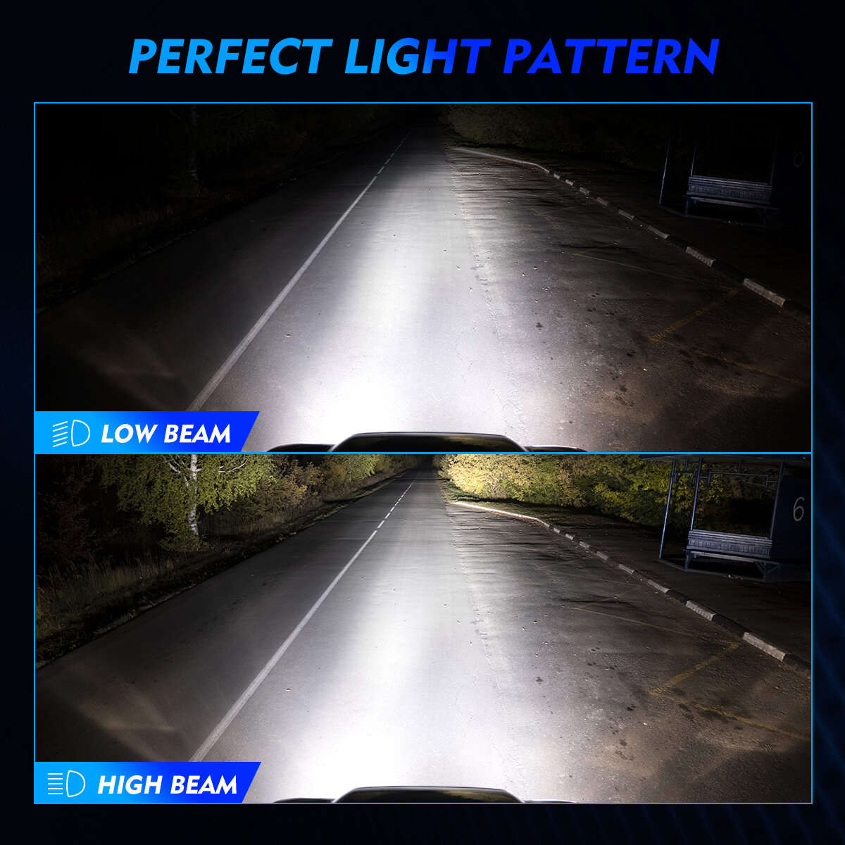 H4 - NOVSIGHT A500-N61 2PCS 13000LM/Pair 6500K Car LED Headlight Bulbs for Lighting Modification Coo