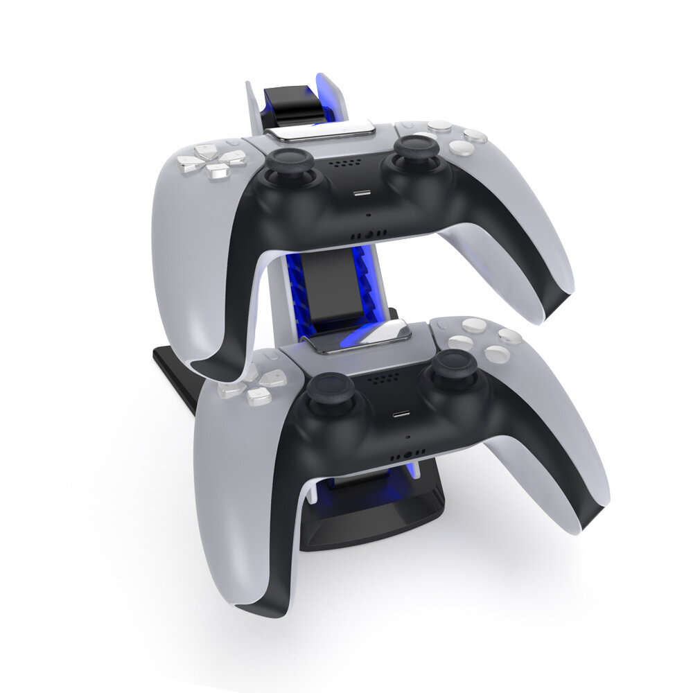 DOBE TP5-0585S Dual PS5 Fast Charger Bracket Wireless Game Controller Charging Stand with Blue Ambie