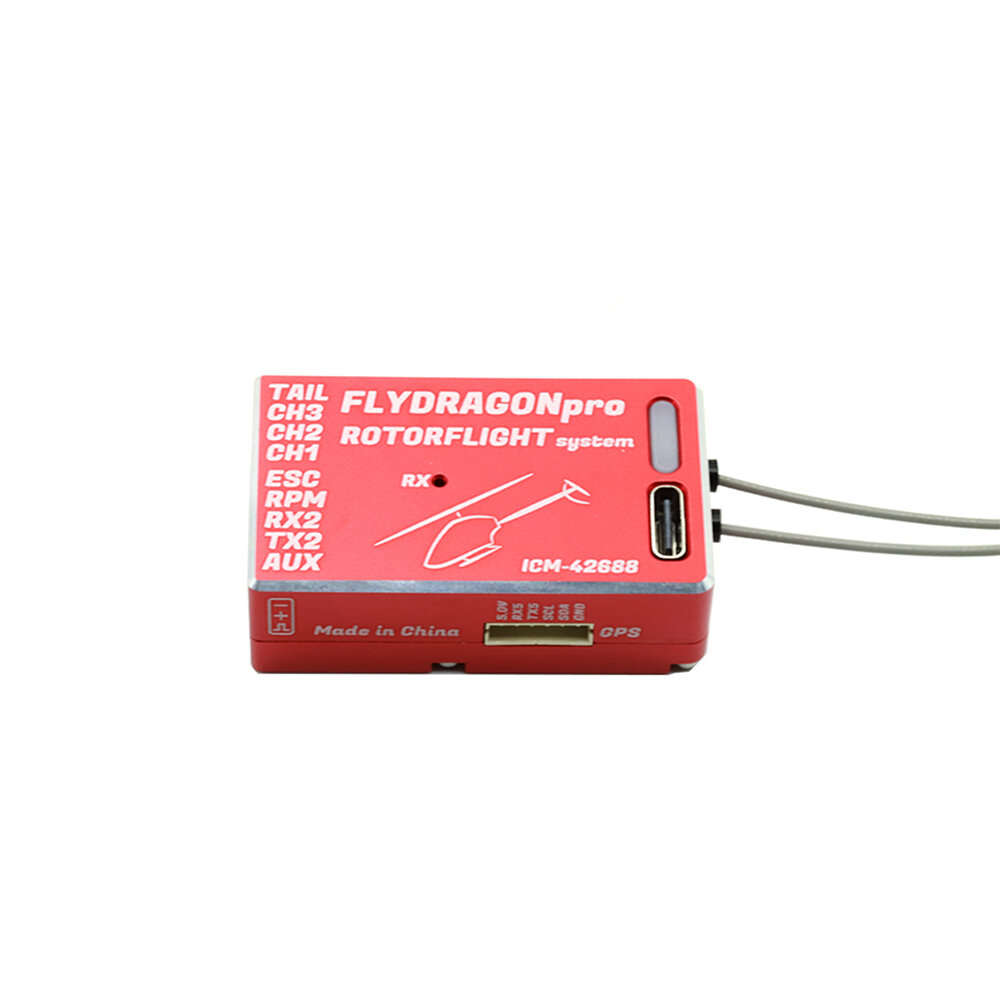 Black - Steam FLYDRAGON Pro F722 V2.2 Gyroscope Rotorflight Upgraded Version Built-in Receiver Rescu