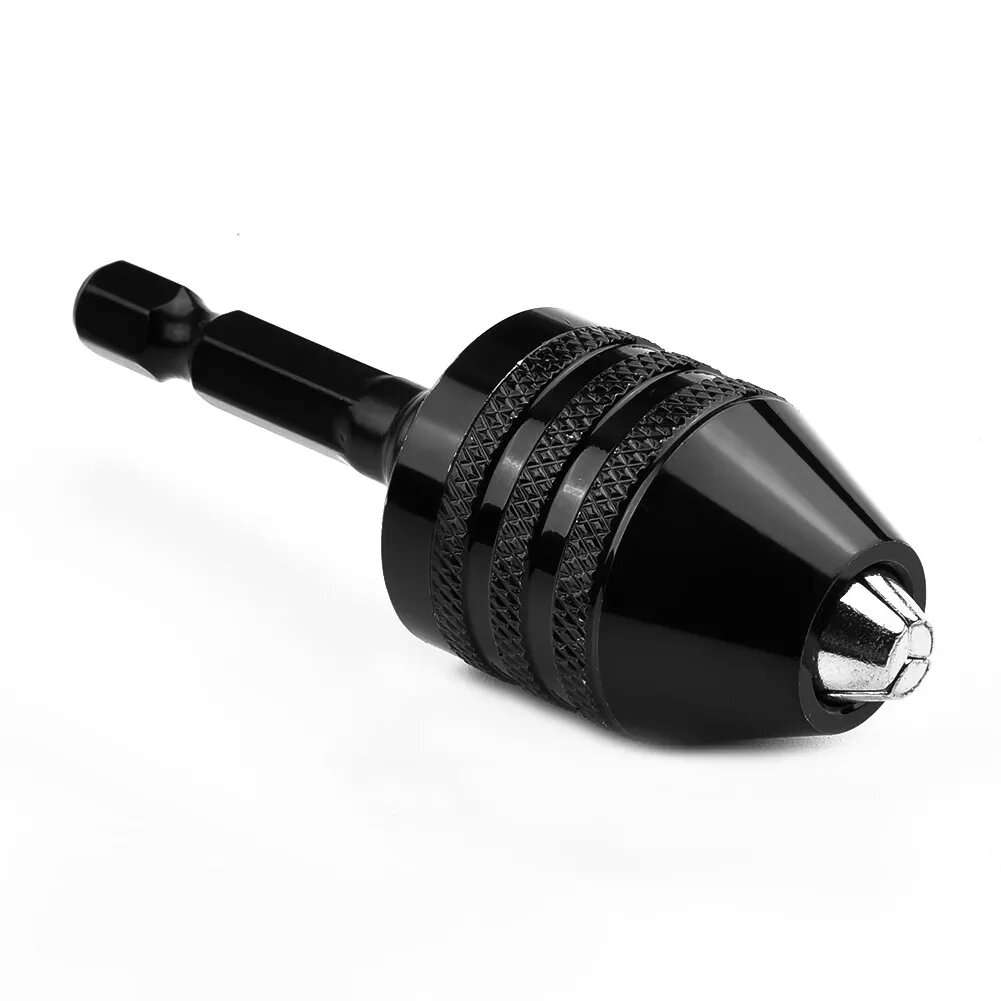 #C - Mini Keyless Drill Chuck 1/4 Inch Hex Shank Quick-Change Converter Aluminum Alloy Sturdy Versat