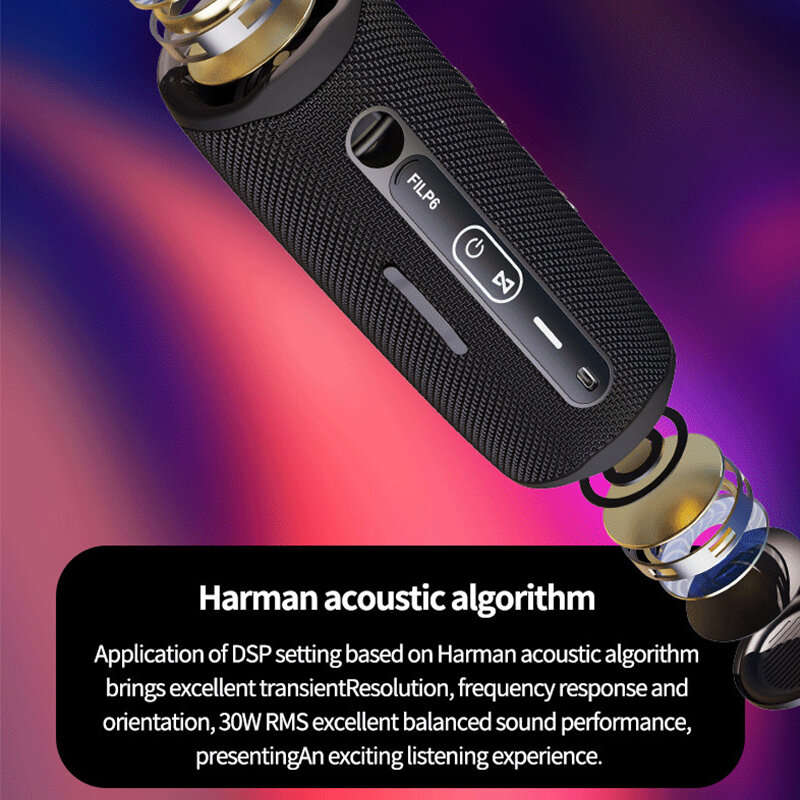 Blue - FLIP6 Wireless bluetooth Speaker Portable Speaker Dual-sided Large Horn HiFi Sound Support TF