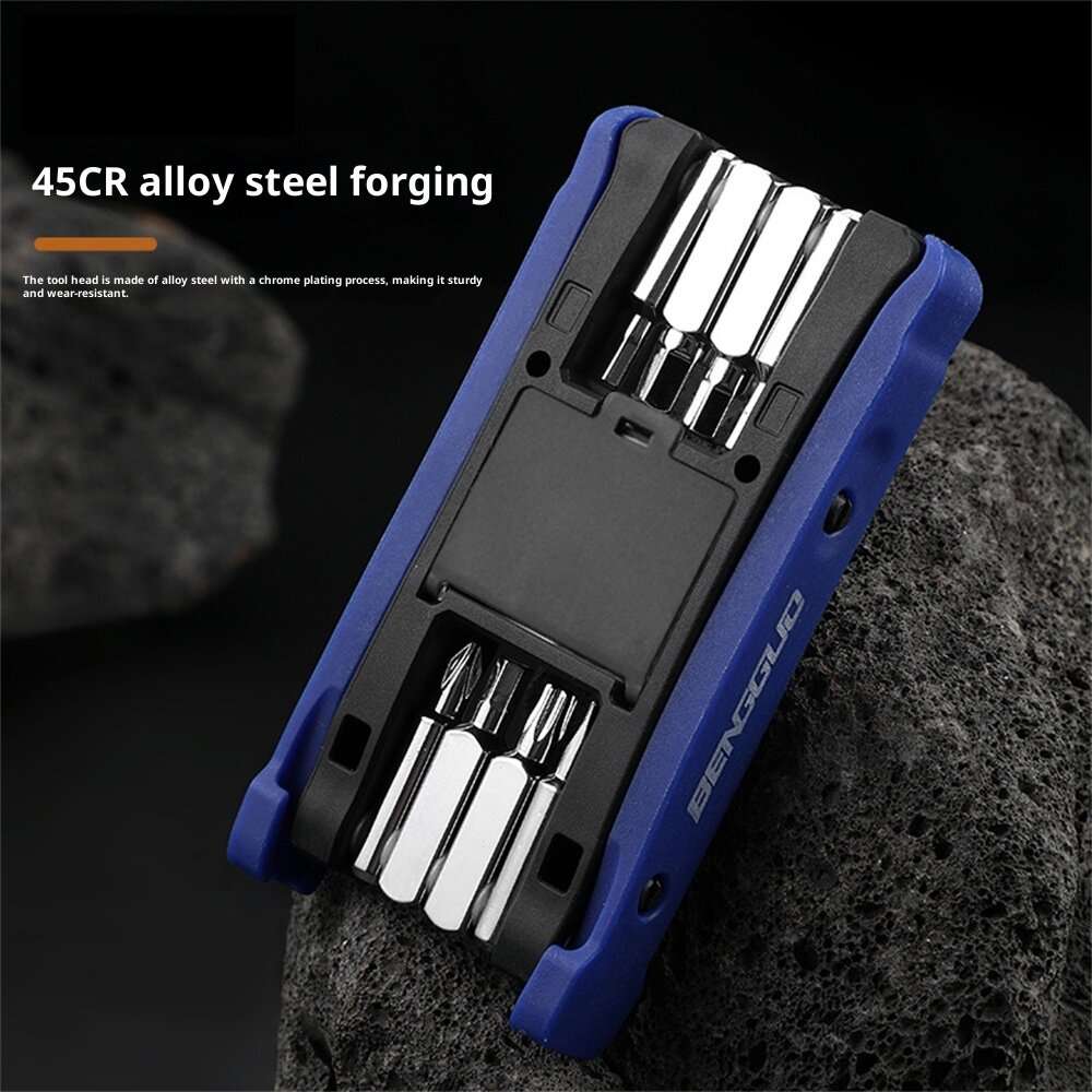 Blue - BENGGUO Bike Multi Mini Folding Repair Tool Portable Chain Splitter Cutter HexSpoke Wrench Sc