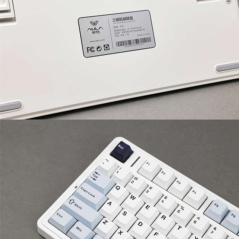 Ice Vein Switch - AULA F75 80 Keys Tri-mode Customized Mechanical Gaming Keyboard Hot Swappable RGB