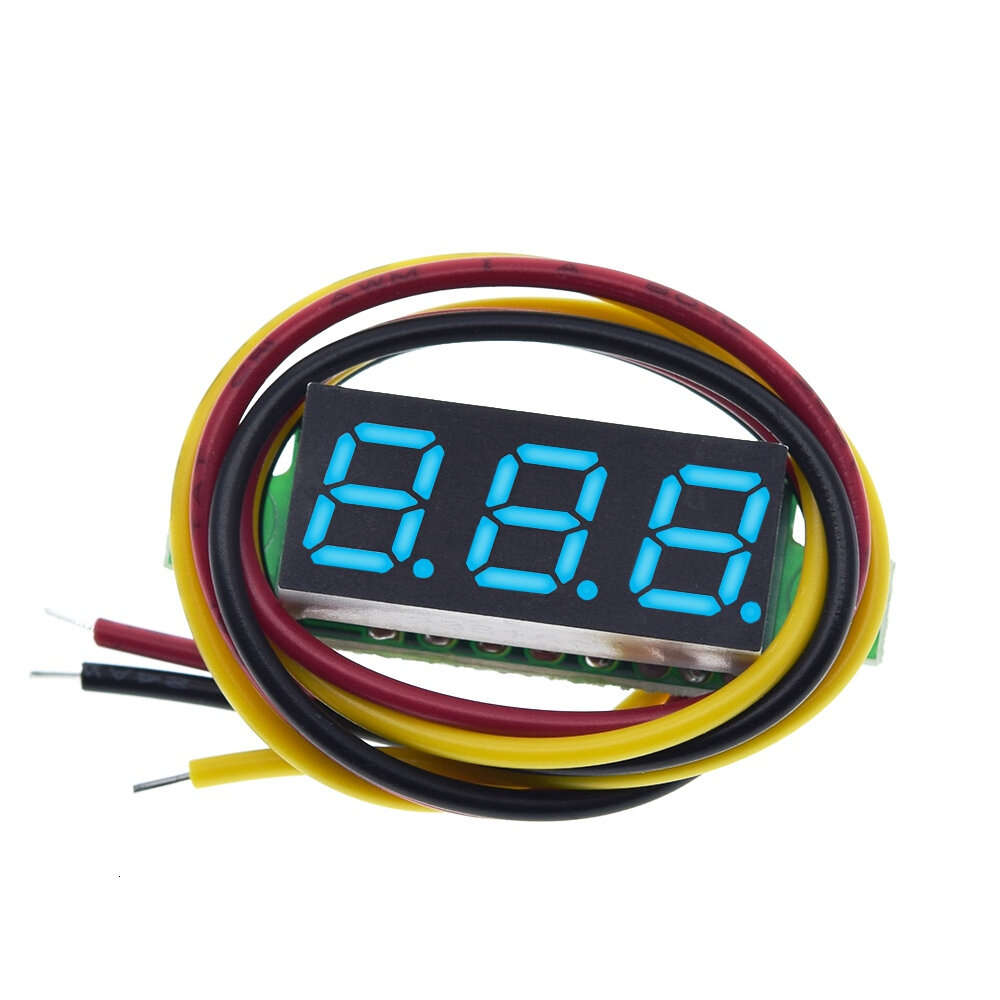 Blue - 0.28 inch 3-wire Digital DC Voltmeter Head Digital Display Adjustable Three-wire DC0-100V Bat