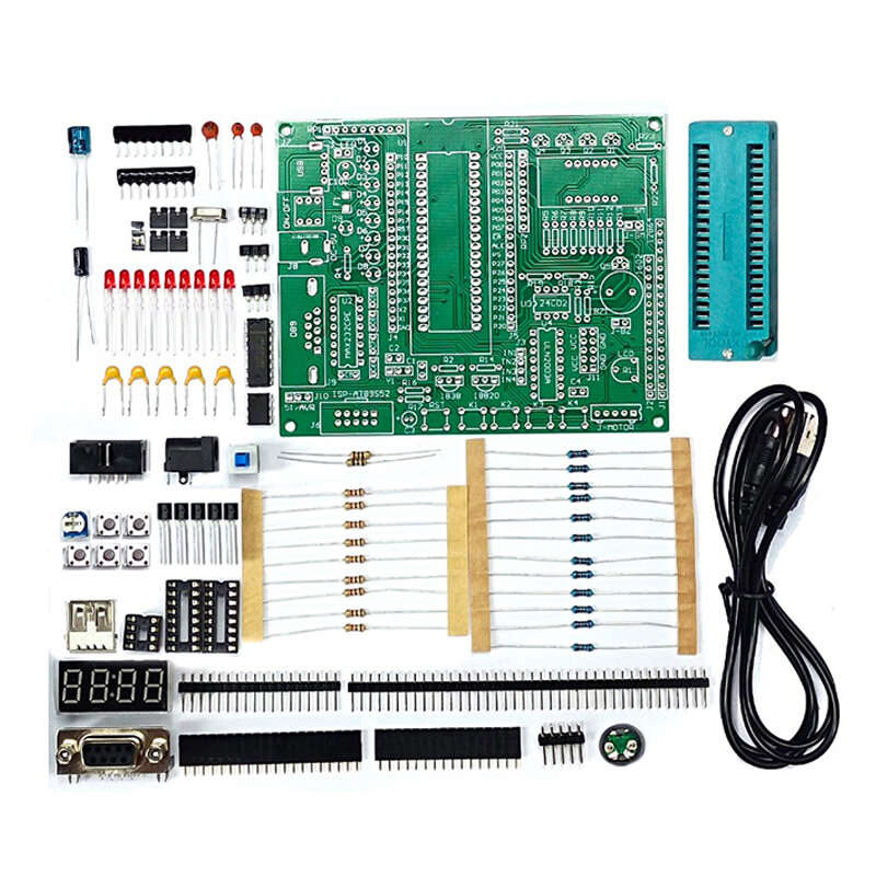 DIY Kit - DIY JZ-K3 C51 Microcontroller Development Kit MAX232 USB DC Port Self-Reset Protection Mul