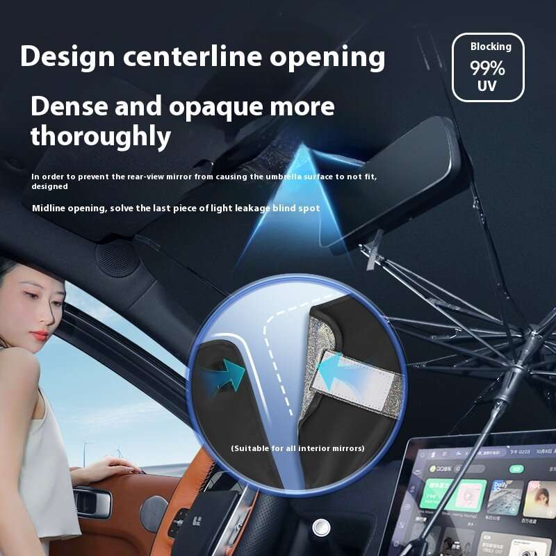 C - Chameleon Foldable Car Front Windshield Sunshade Umbrella UV-Reflective Laser Car Sunshade Cover