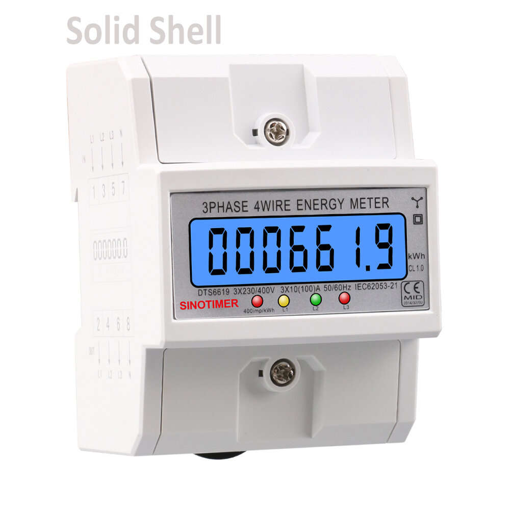 DTS6619-018 - SINOTIMER DTS6619 New Model 100A LCD Digital Display with Backlight Power Meter in Ene