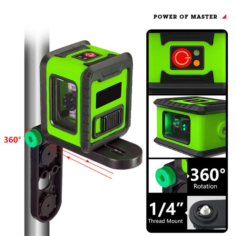 HILDA 2 Lines Green Laser Levels Mini Self Leveling 360 Horizontal Vertical Cross High-precision Gad