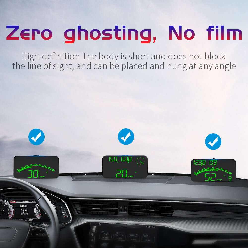 Black - Head Up Display for Car Large Screen Digital GPS Speedometer 5.5-Inch Car Hud Head-Up Displa