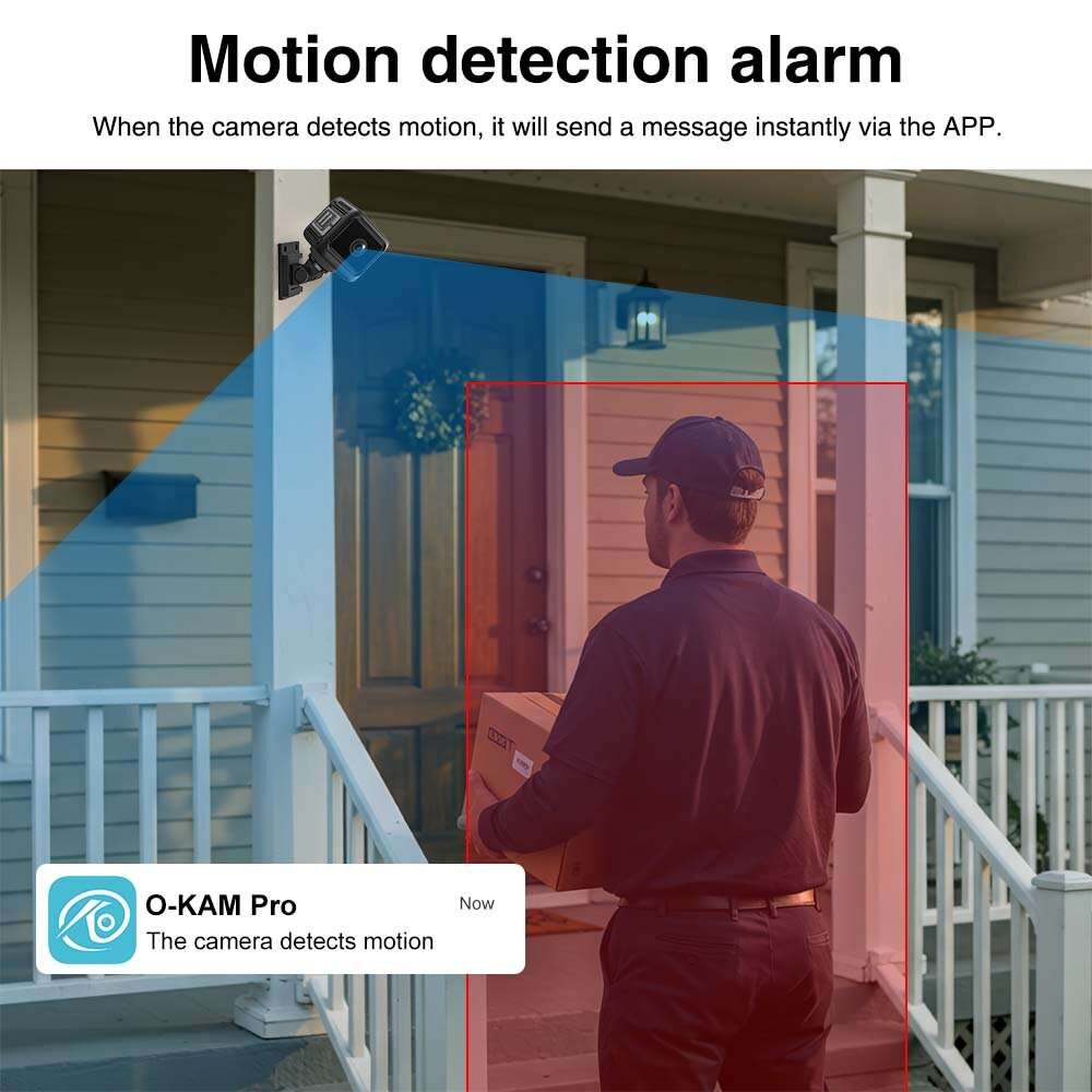 White - 1080p HD Mini Smart Security Camera 130 Wide Angle Infrared Night Vision Wireless WiFi AI Mo