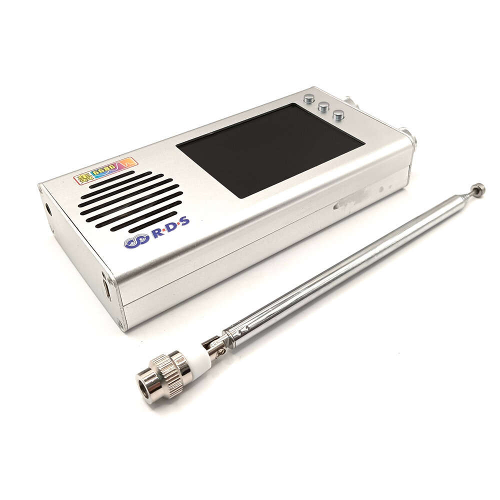 Silver - TEF6686 Radio V1.18 Firmware 32 Inch LCD Longwave Mediumwave Shortwave FM AM 7000mAh Batter
