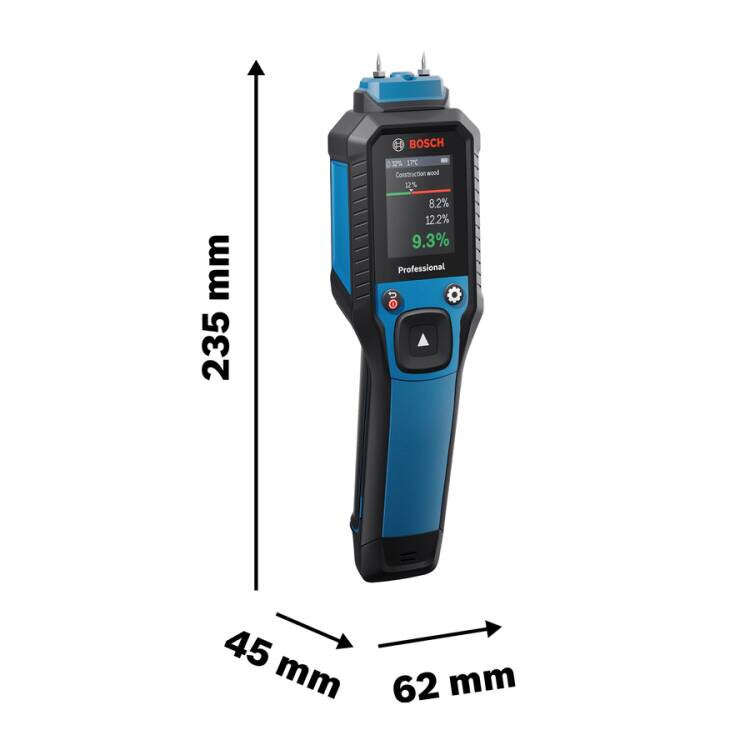 Black - for Bosch GMP 2-15 Professional Moisture Meter IP65 Waterproof Accurate Humidity Tester for