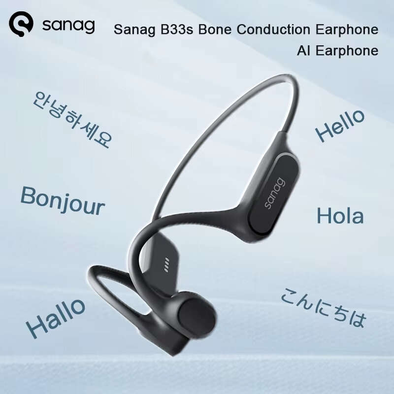 Blue - SANAG B33S Bone Conduction Earphone bluetooth V6.0 Headset IPX8 Waterproof Built-in 32G Memor