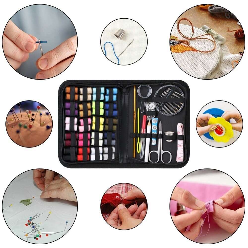 128 Pcs/set DIY Knitting Sewing Bag Set Portable Travel Sewing Tool Needle Thread Stitching Embroide