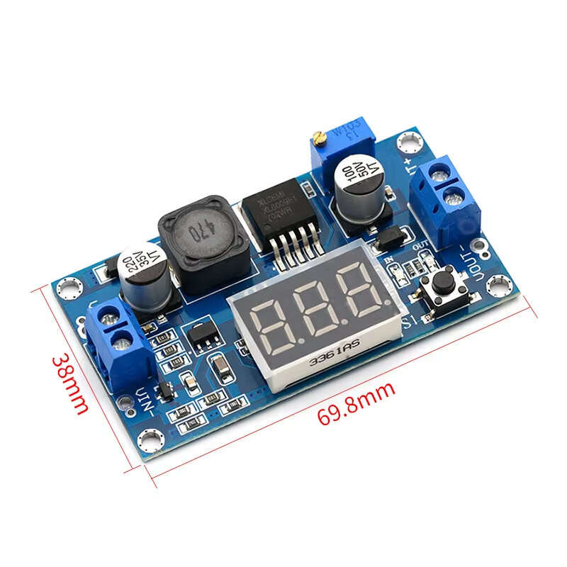 Blue - XL6009 Adjustable Boost Converter Module DC-DC 5-35V Output 3-32V Input High Efficiency Power