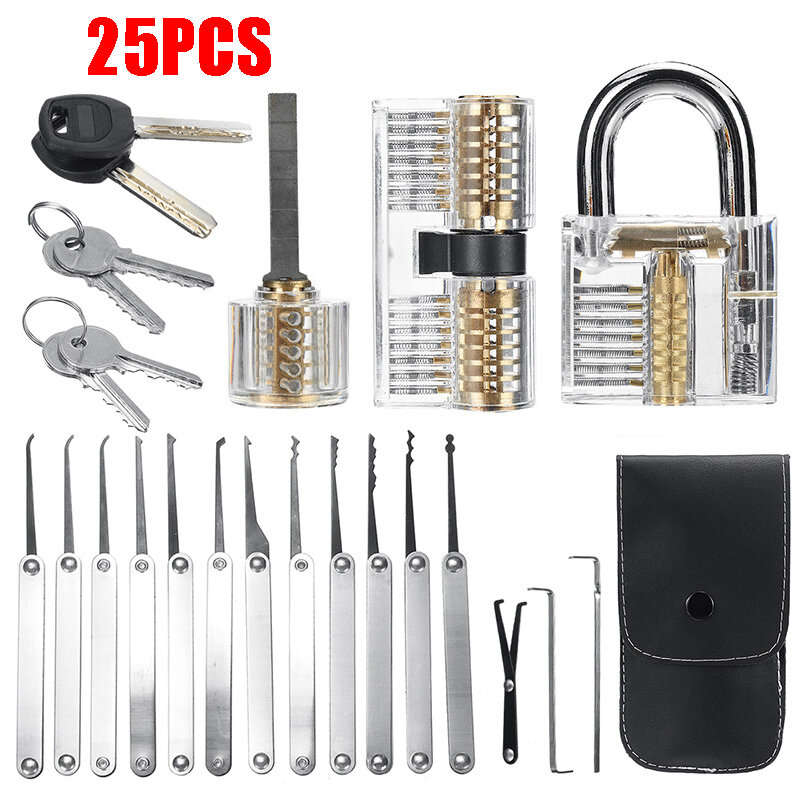 UnLocking Locksmith Practice Lock Picks Key Extractor padLock LockPick Tool Kits