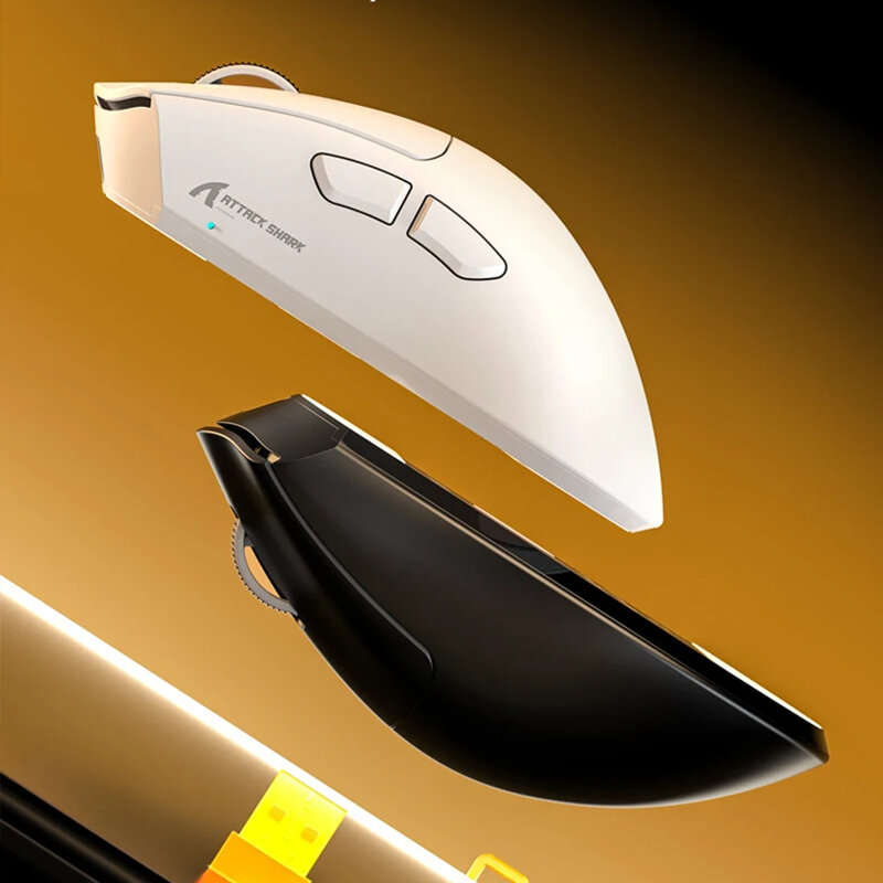 Black - ATTACK SHARK V8 Dual 8K Gaming Wireless Mouse Three-mode PAW3950MAX Sensor 42000DPI 0.168ms