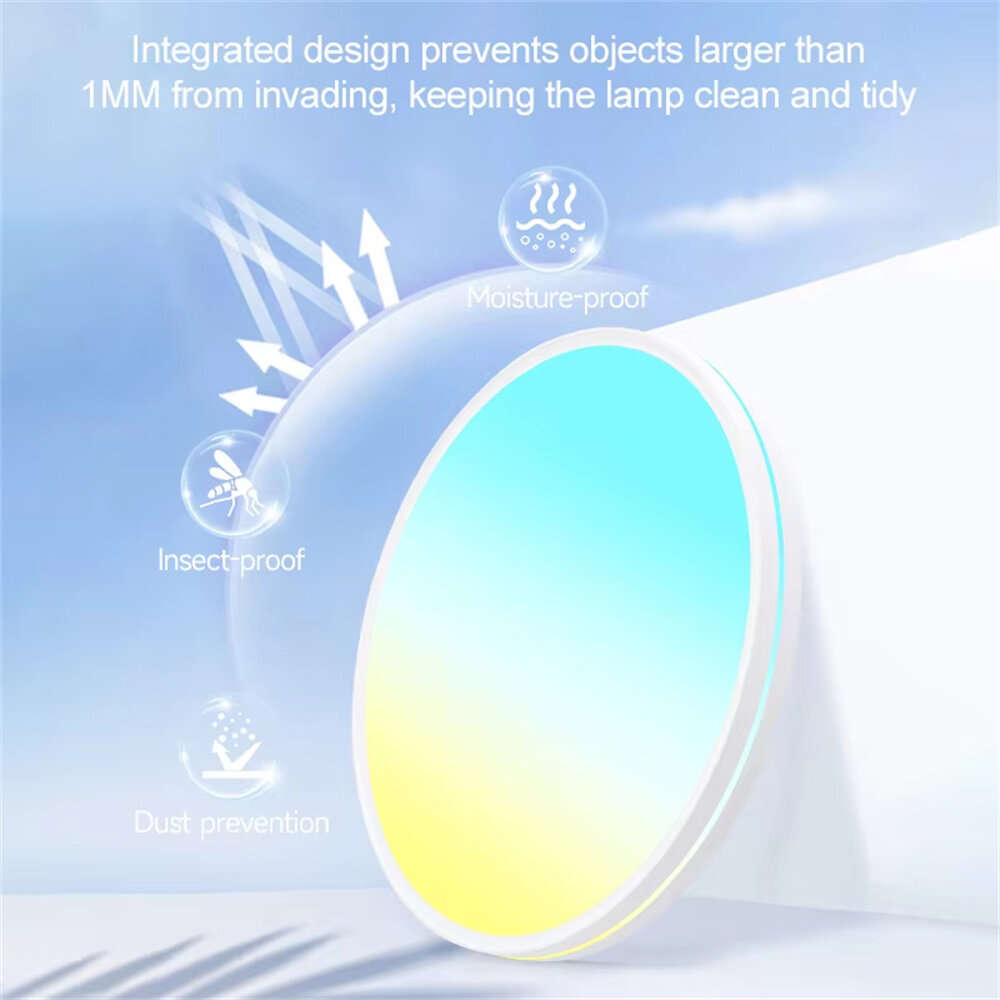 37cm - Elfeland 48W RGB Ceiling Light Remote Control with 16 Million Colors Dimmable Multiple Scene