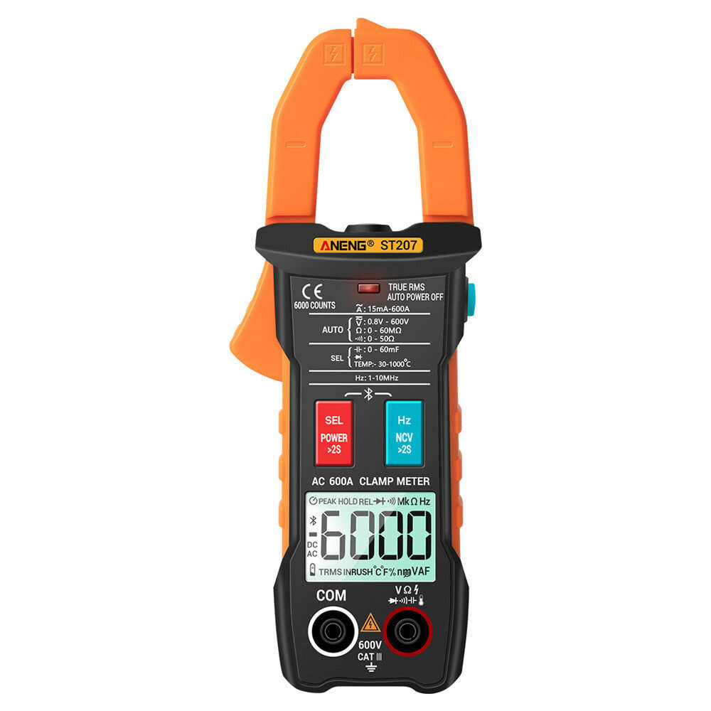 ANENG ST207 Digital bluetooth Multimeter Clamp Meter 6000 Counts True RMS DC/AC Voltage Tester AC Cu