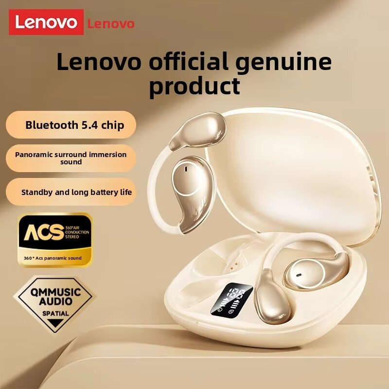 Black - LENOVO TA320 TWS Earbuds Wireless bluetooth 5.4 Earphone 14.2mm Large Moving Coil 360 Panora