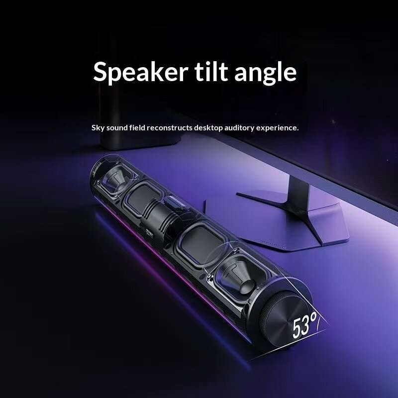 Silver - XIAOMI REDMI 20W Computer Speaker Wired bluetooth Soundbar with Side Multifunctional Knob P