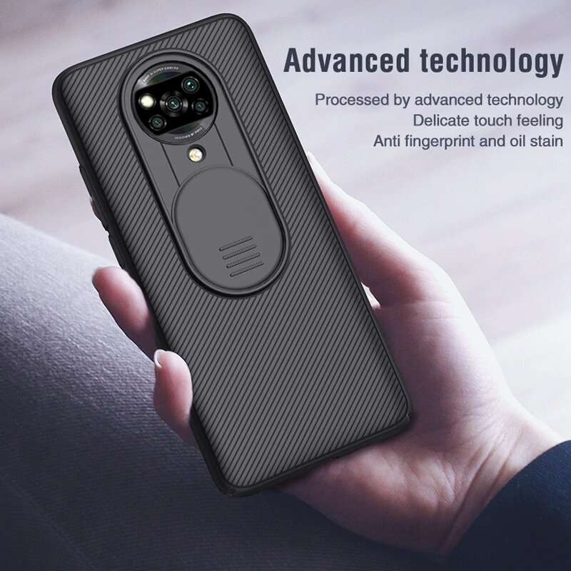 Nillkin For Poco X3 Pro /  Poco X3 Nfc Case Bumper With Slide Lens Cover Shockproof Anti-Scratch Tpu